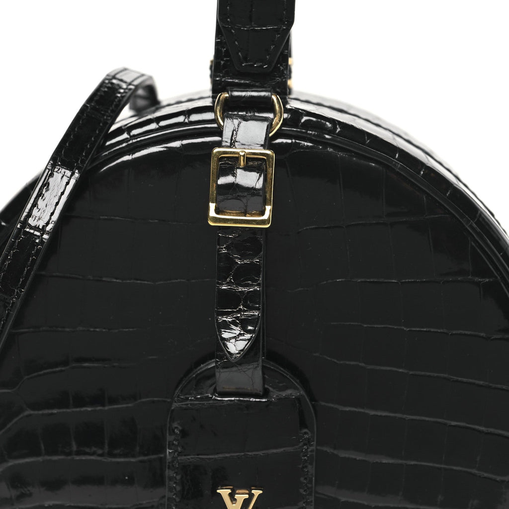 Louis Vuitton Crocodile Petite Boite Chapeau Black