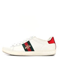 Gucci Calfskin Ayers Bee Embroidered Womens Ace Sneakers 39 White Red Flame Green