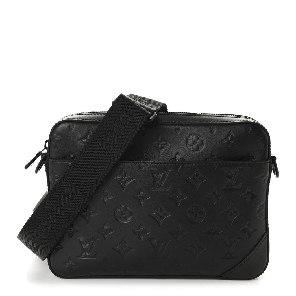 Louis Vuitton Calfskin Monogram Shadow Duo Messenger Black