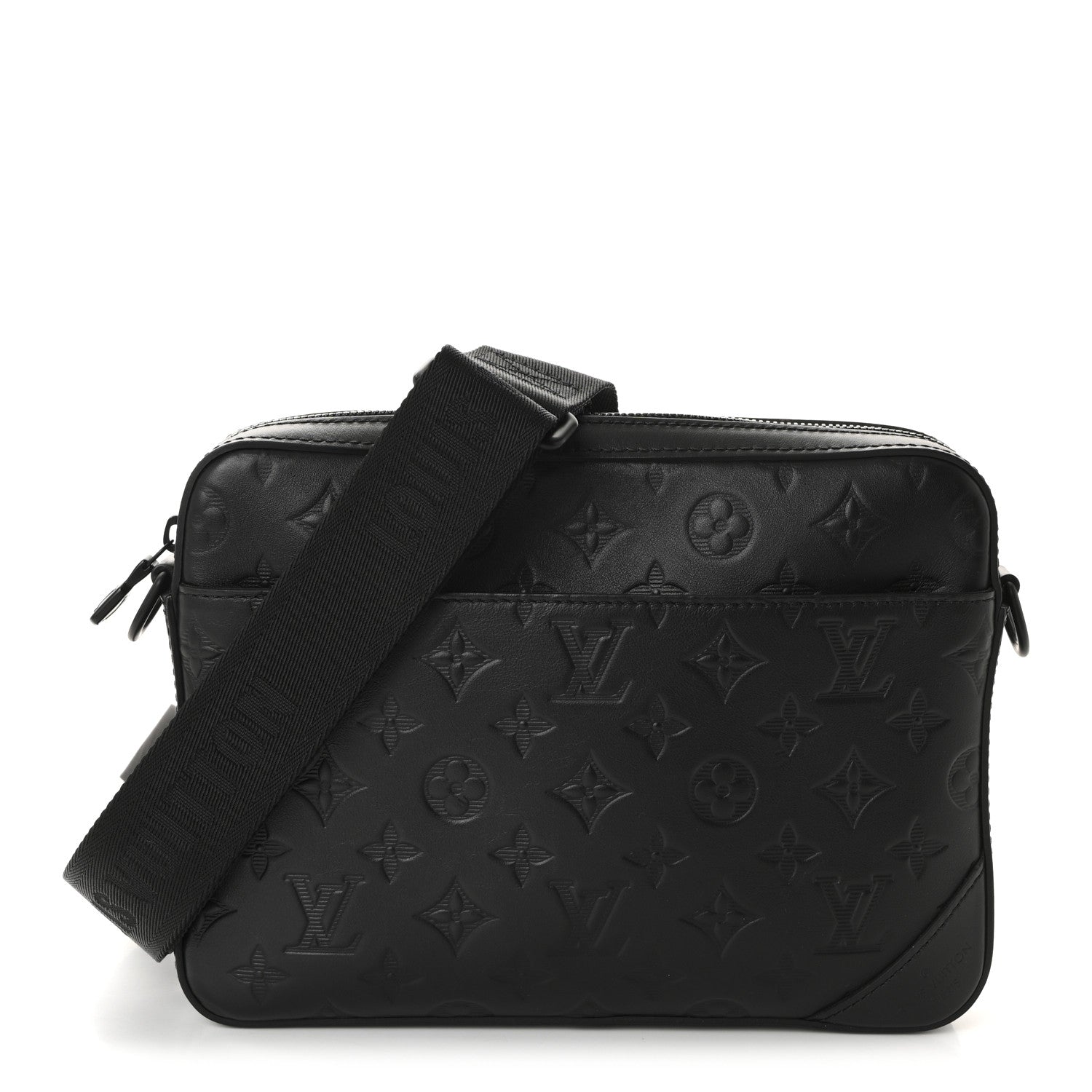 Louis Vuitton Calfskin Monogram Shadow Duo Messenger Black