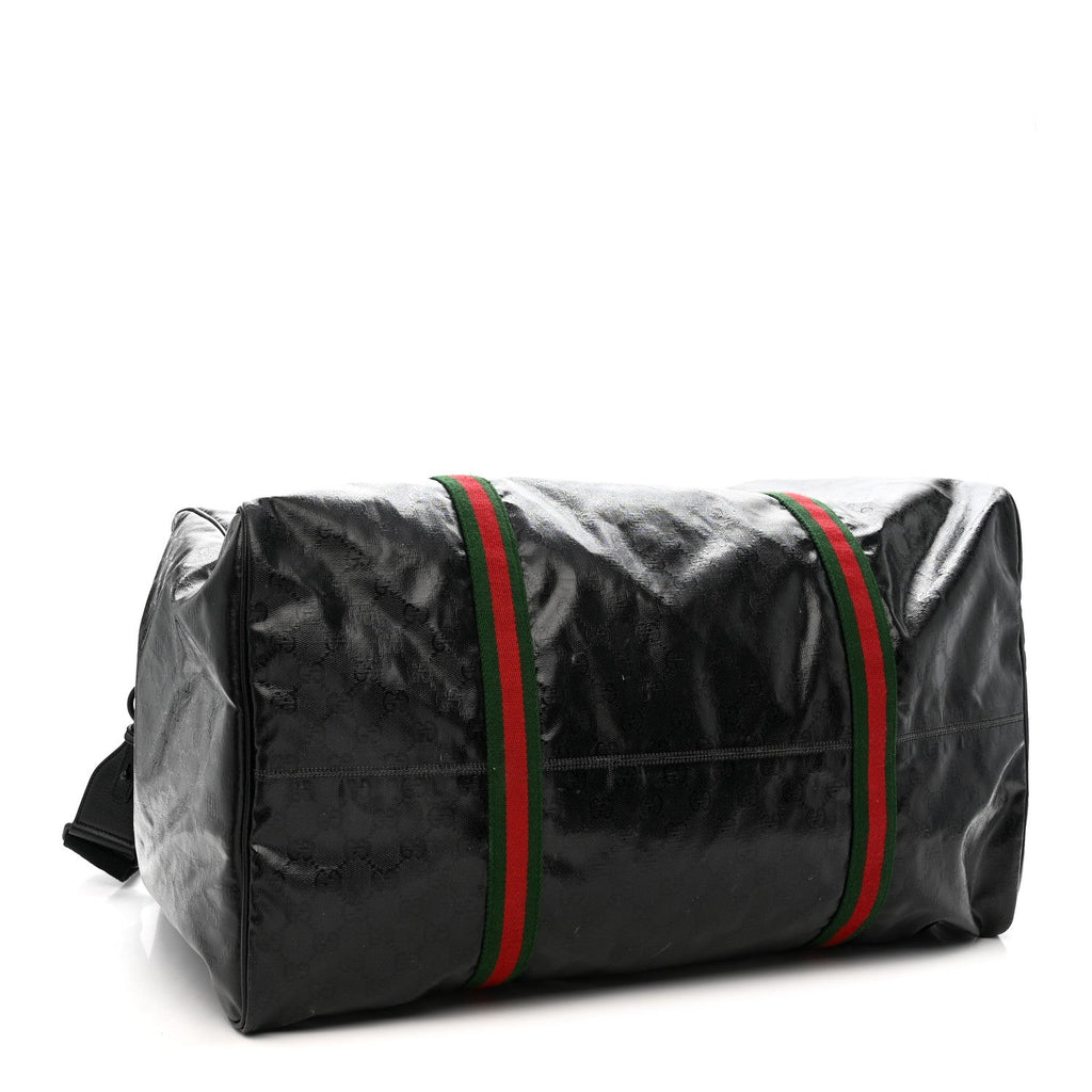 Gucci Crystal Monogram Web Large Duffle Bag Black