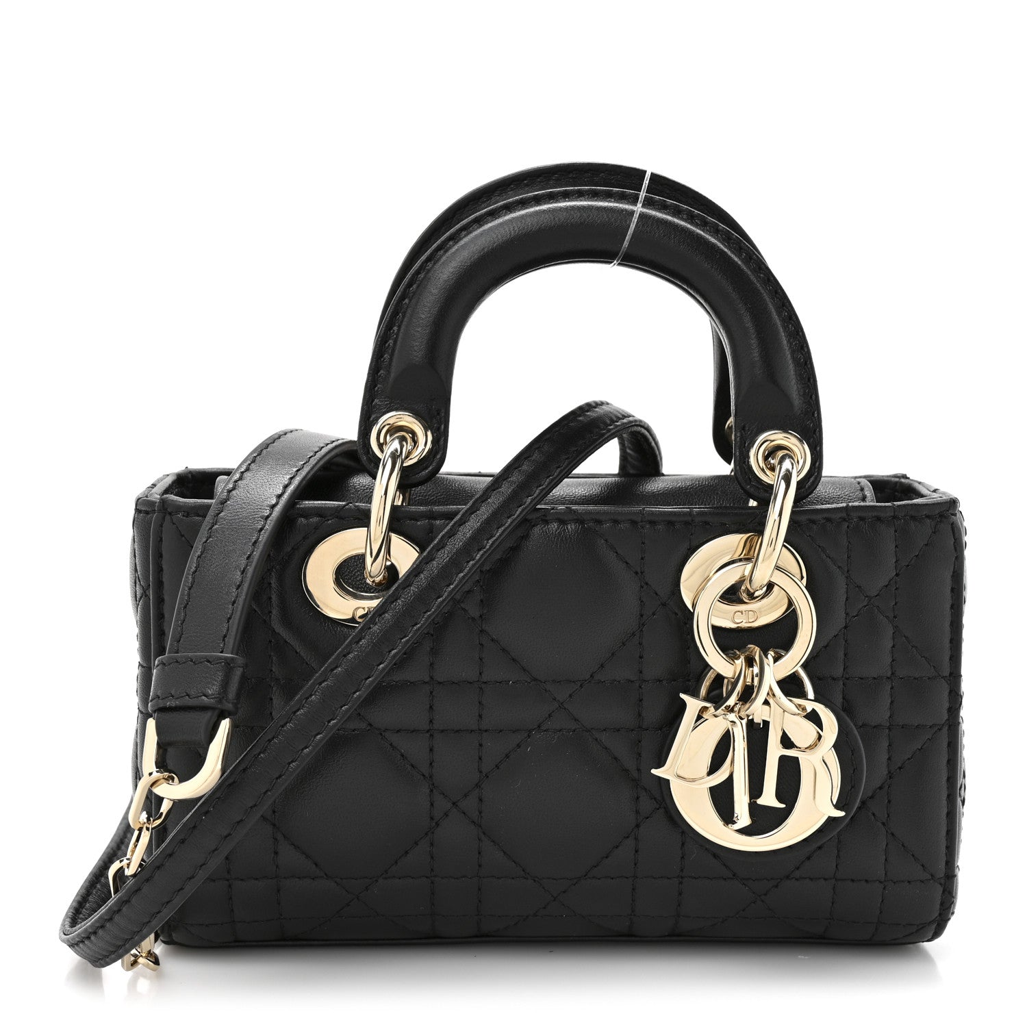 Christian Dior Lambskin Cannage Micro Lady D-Joy Black