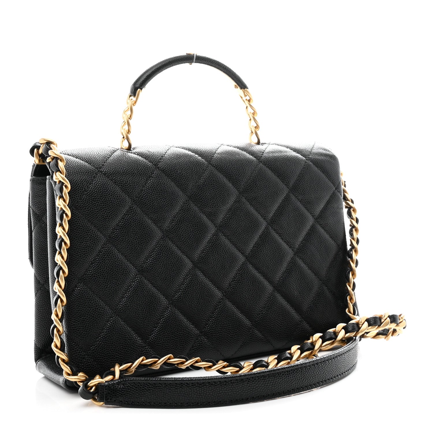 Chanel Caviar Quilted Medium Carry Me Top Handle Flap Black
