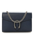 Gucci Dollar Calfskin Crystal Mini Dionysus Chain Wallet Blue Agata Black Diamond