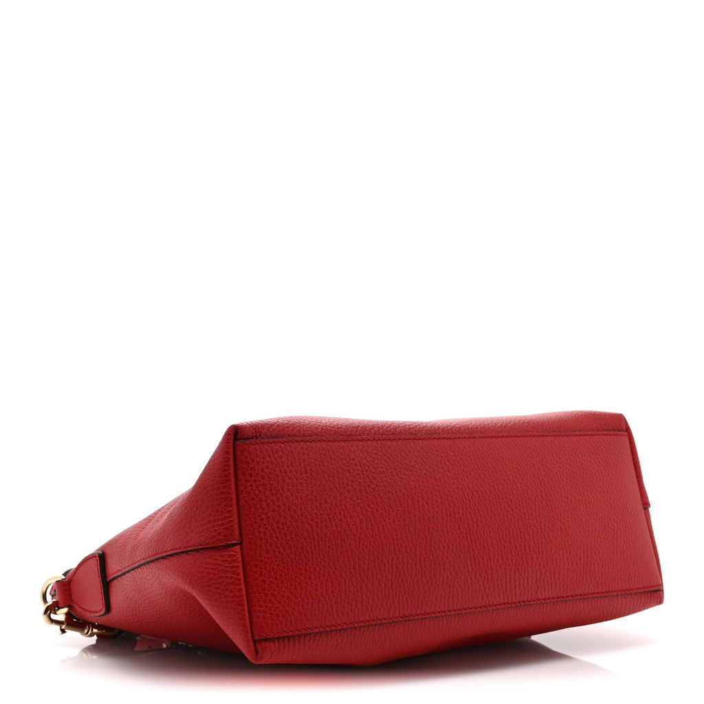 Gucci Dollar Calfskin GG Charm Satchel Red