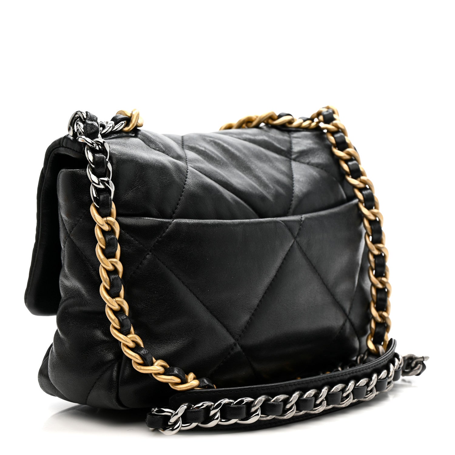 Chanel Lambskin Quilted Medium Chanel 19 Flap Black