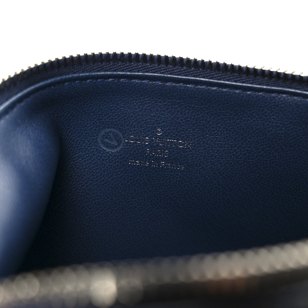 Louis Vuitton Lambskin Embossed Monogram Coussin PM Navy
