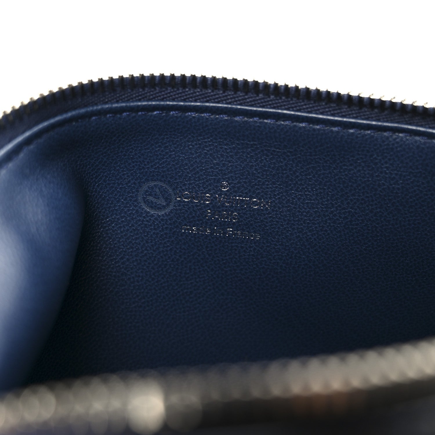 Louis Vuitton Lambskin Embossed Monogram Coussin PM Navy