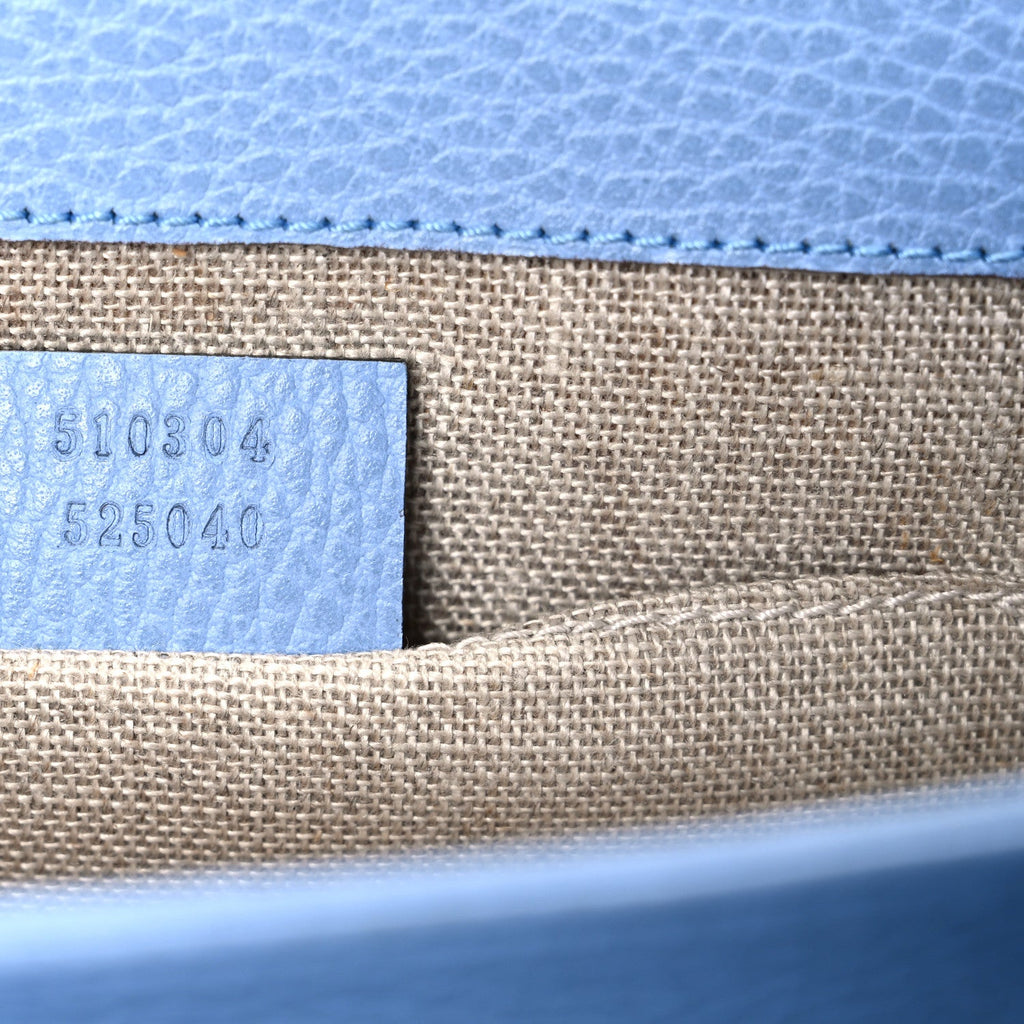 Gucci Dollar Calfskin Small Interlocking G Shoulder Bag Mineral Blue