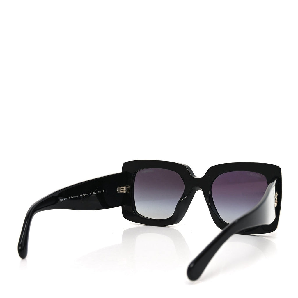 Acetate Rectangle Sunglasses 5435-A Black
