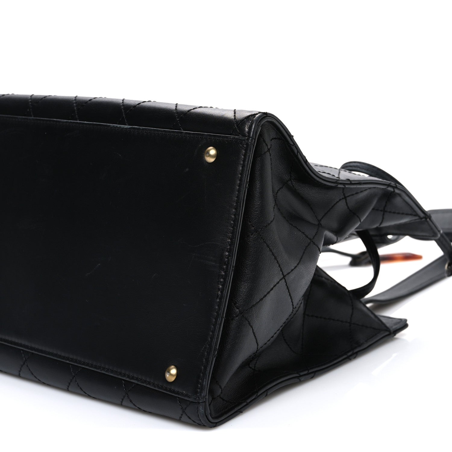 Chanel Lambskin Diamond Stitched Shoulder Bag Black