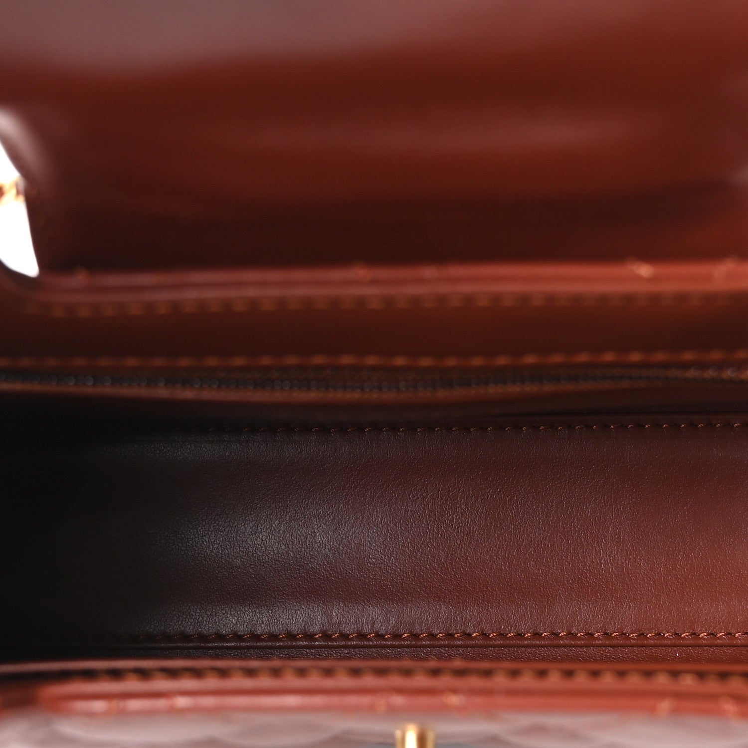 Chanel Shiny Aged Calfskin Quilted Nano Kelly Shopper Brown