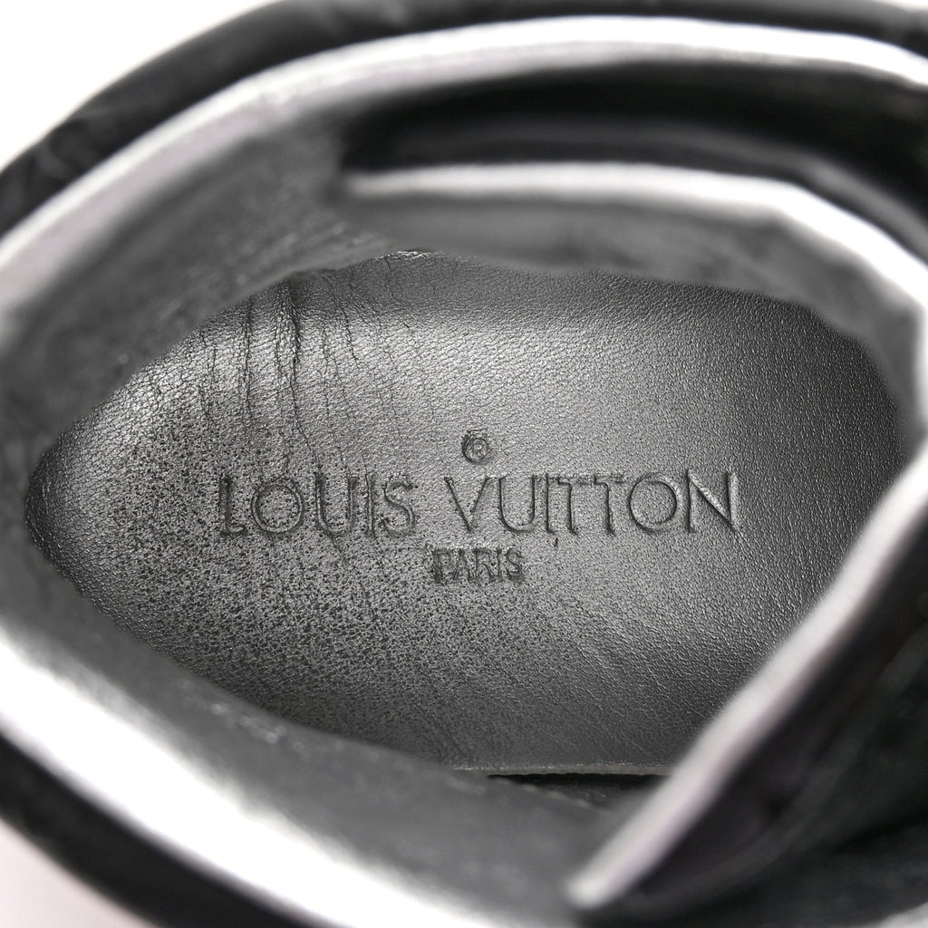 Louis Vuitton Patent Calfskin Monogram High Top Sneakers 36 Black