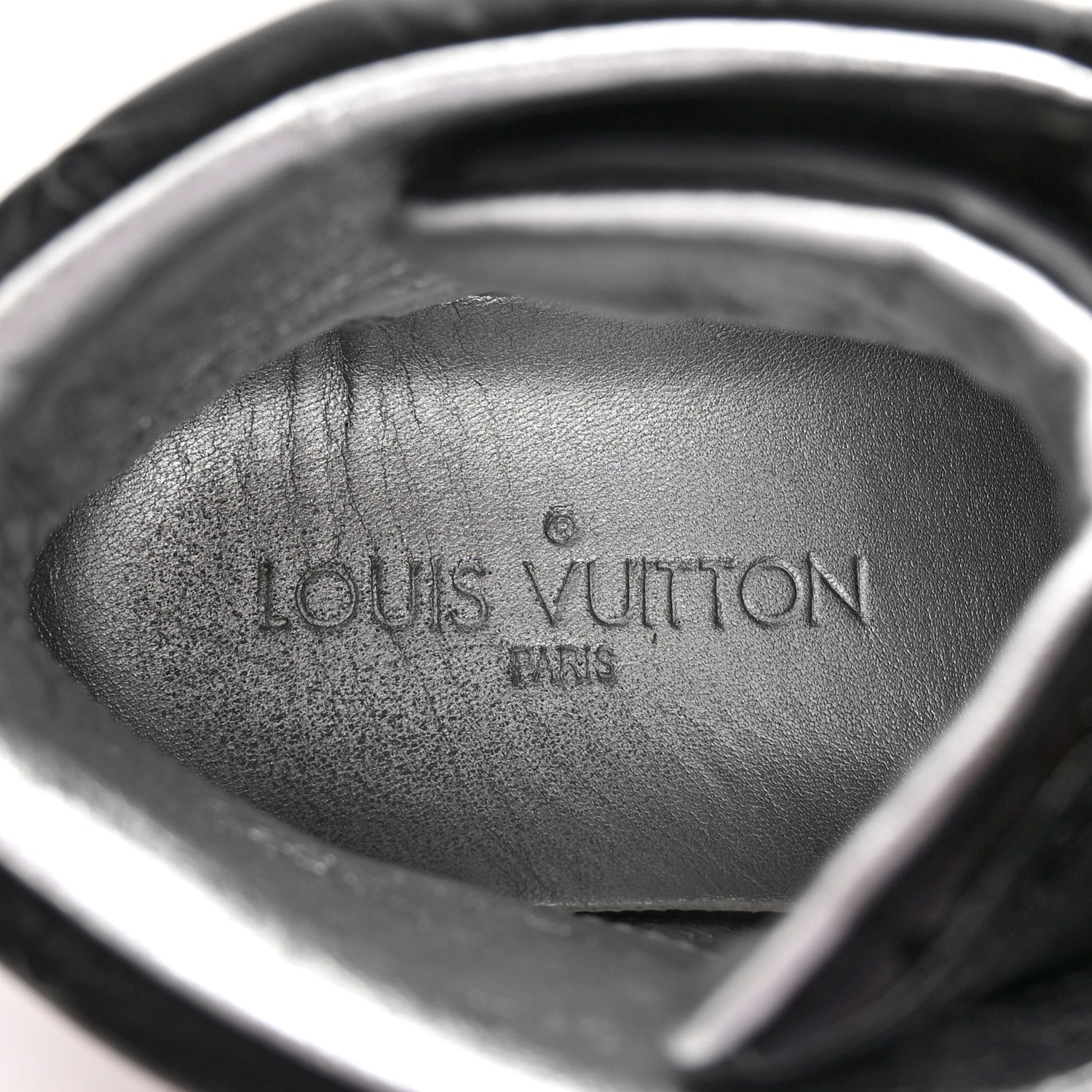 Louis Vuitton Patent Calfskin Monogram High Top Sneakers 36 Black