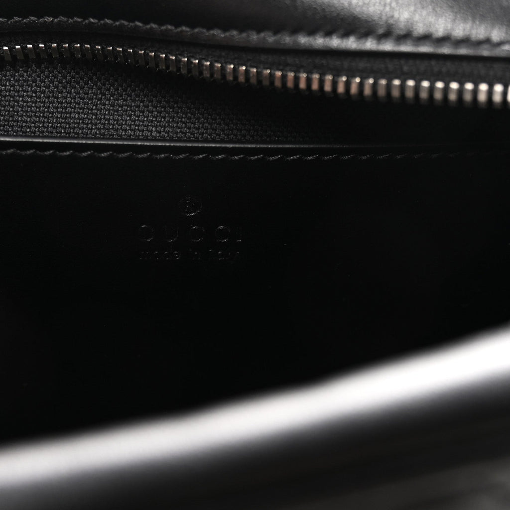 Gucci Calfskin Matelasse Monochrome Small GG Marmont Chain Shoulder Bag Black