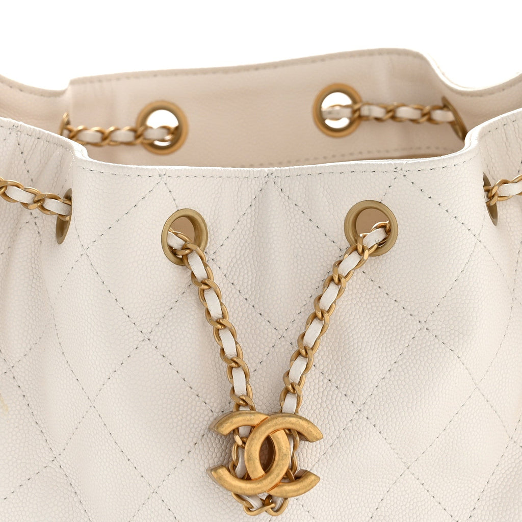 Chanel Caviar Quilted Small Chanel 25 Handbag White