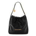 Chanel Crumpled Calfskin Quilted Chanel 22 Black