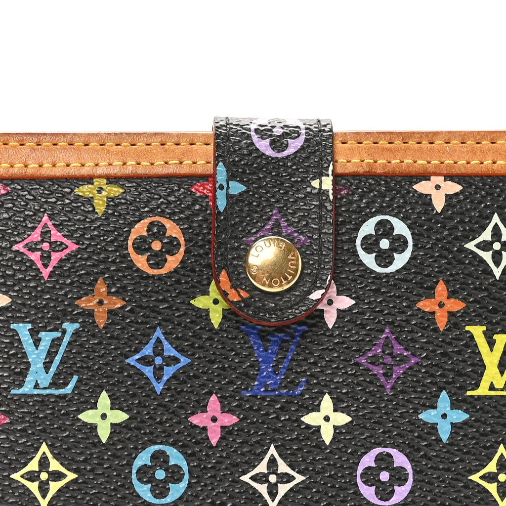 Louis Vuitton Monogram Multicolor French Purse Wallet Black