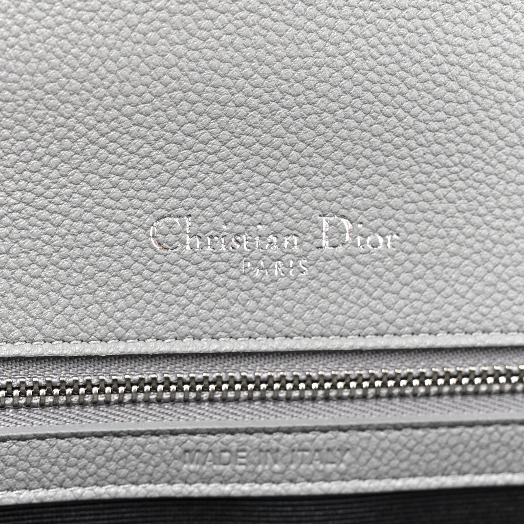 Christian Dior Grained Calfskin Medium Diorama Flap Bag Gris
