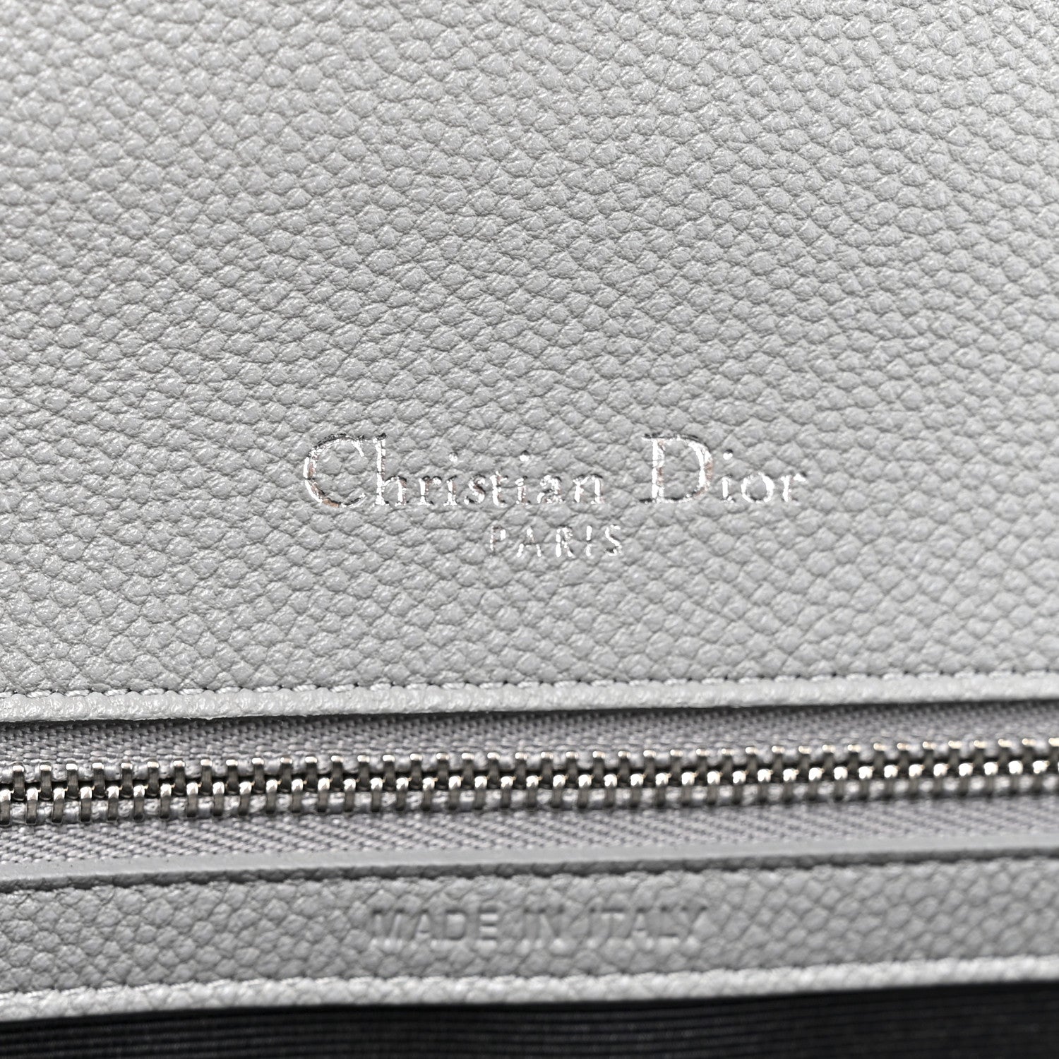 Christian Dior Grained Calfskin Medium Diorama Flap Bag Gris