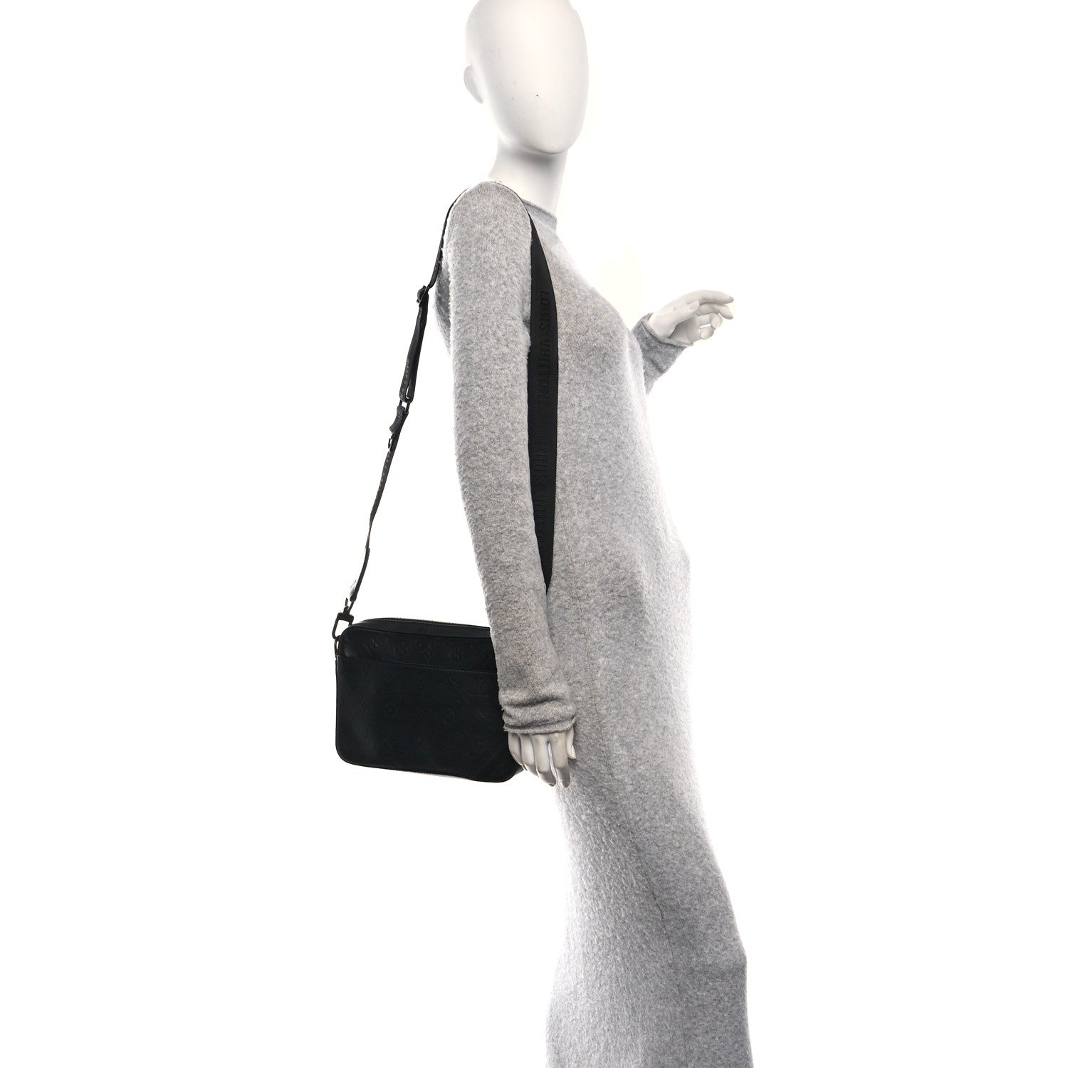Louis Vuitton Calfskin Monogram Shadow Duo Messenger Black