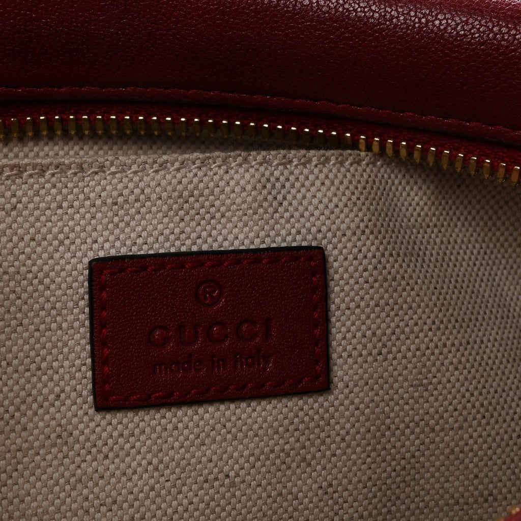 Gucci Sakai Be Green Calfskin Diagonal Stitched Small Blondie Shoulder Bag Rosso