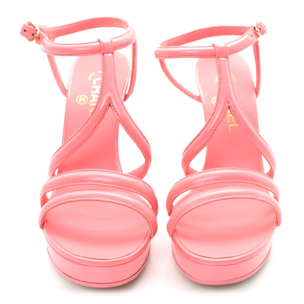 Goatskin Parthenon Platform Sandals 38.5 Pink