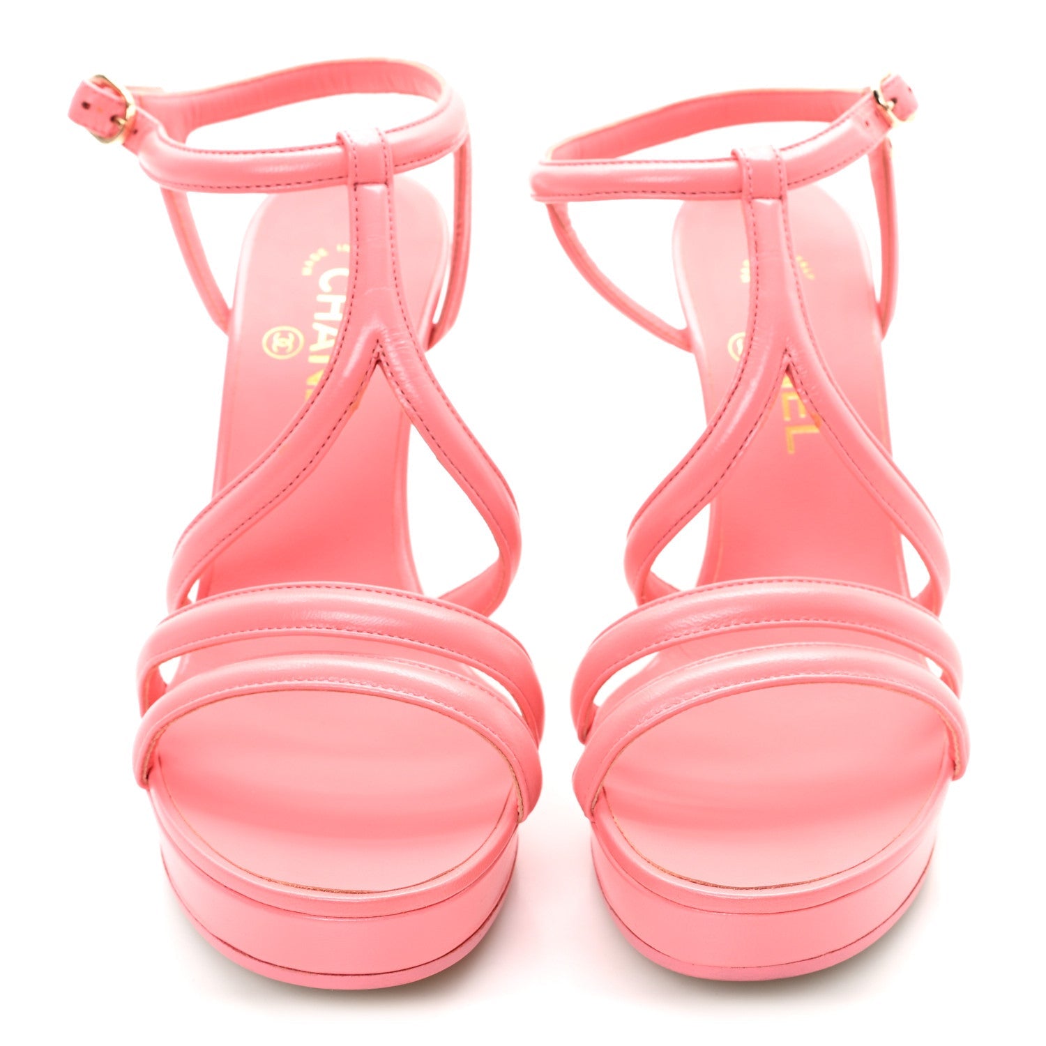 Goatskin Parthenon Platform Sandals 38.5 Pink