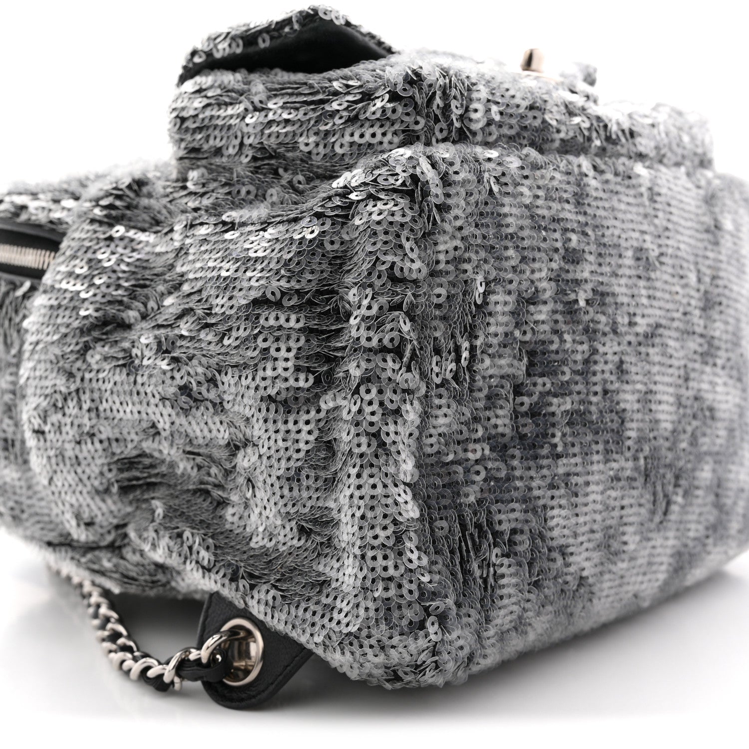 Chanel Sequin Waterfall Backpack Grey