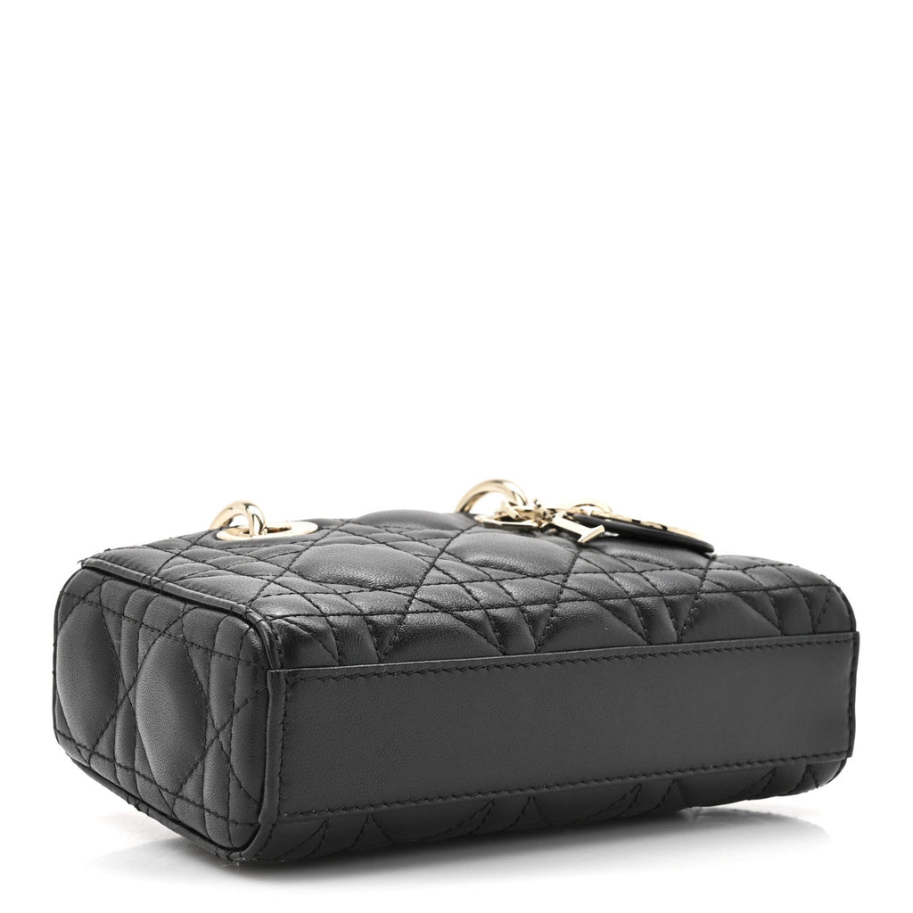 Christian Dior Lambskin Cannage Micro Lady D-Joy Black