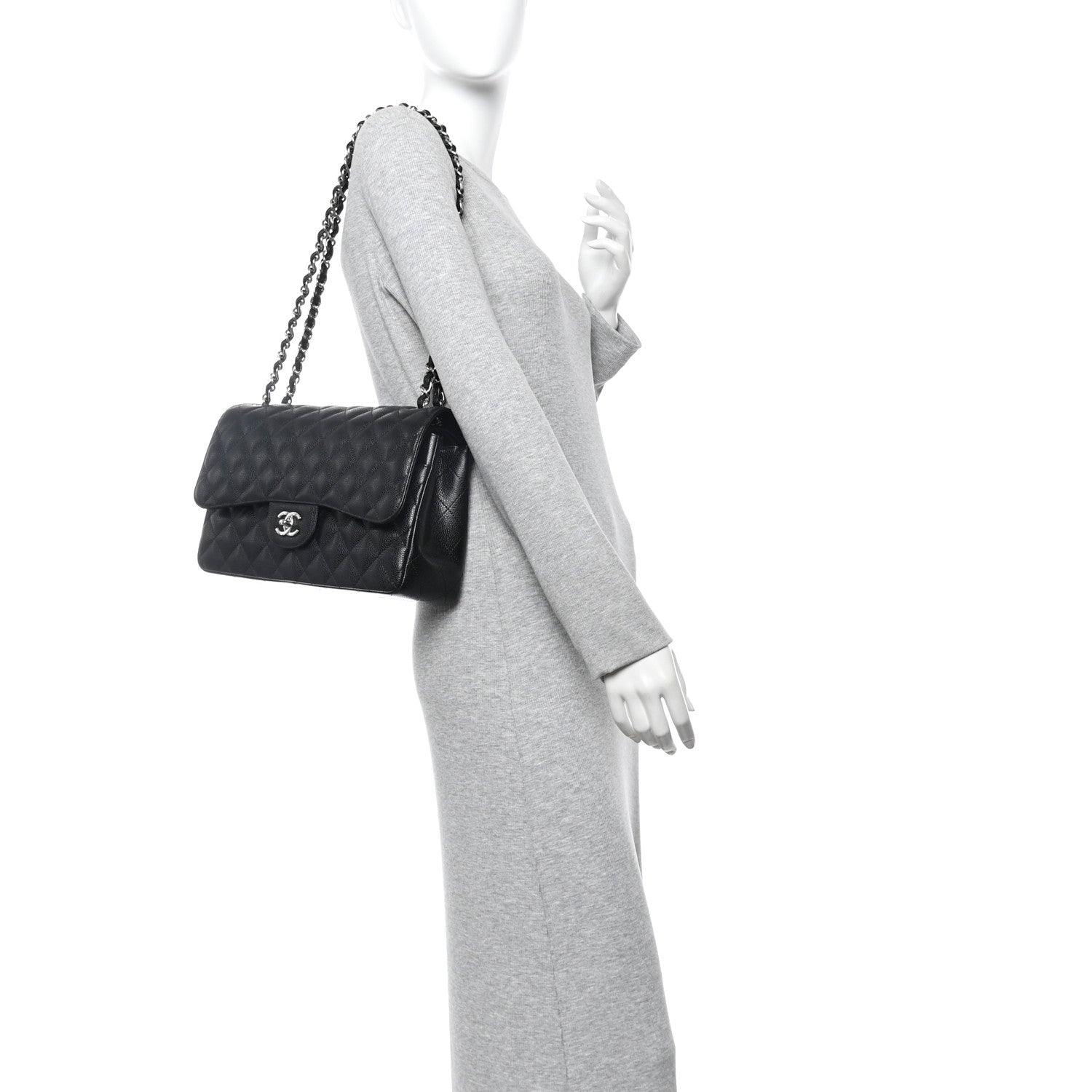 Chanel Caviar Quilted Jumbo Double Flap Black