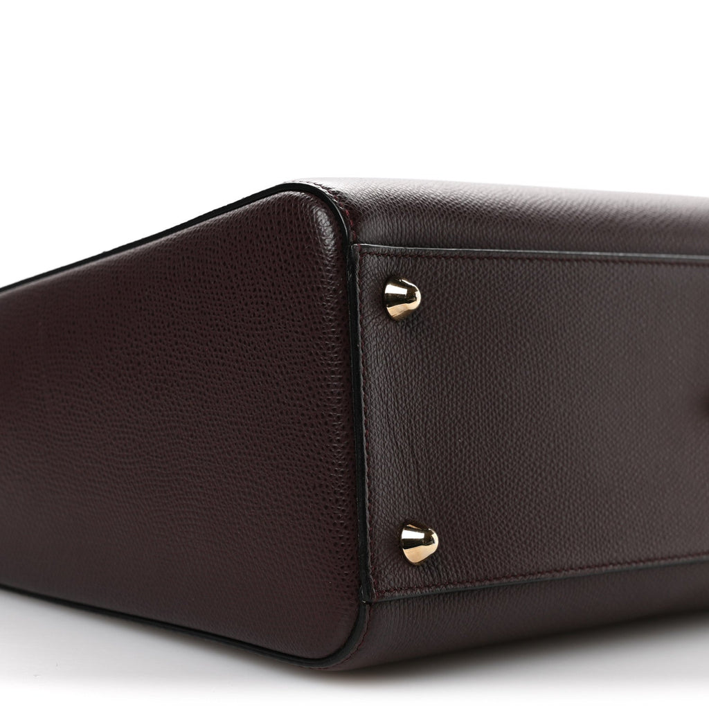 Christian Dior Grained Calfskin Large Lady Dior Burgundy