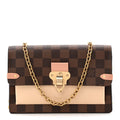Louis Vuitton Damier Ebene Vavin Chain Wallet Creme