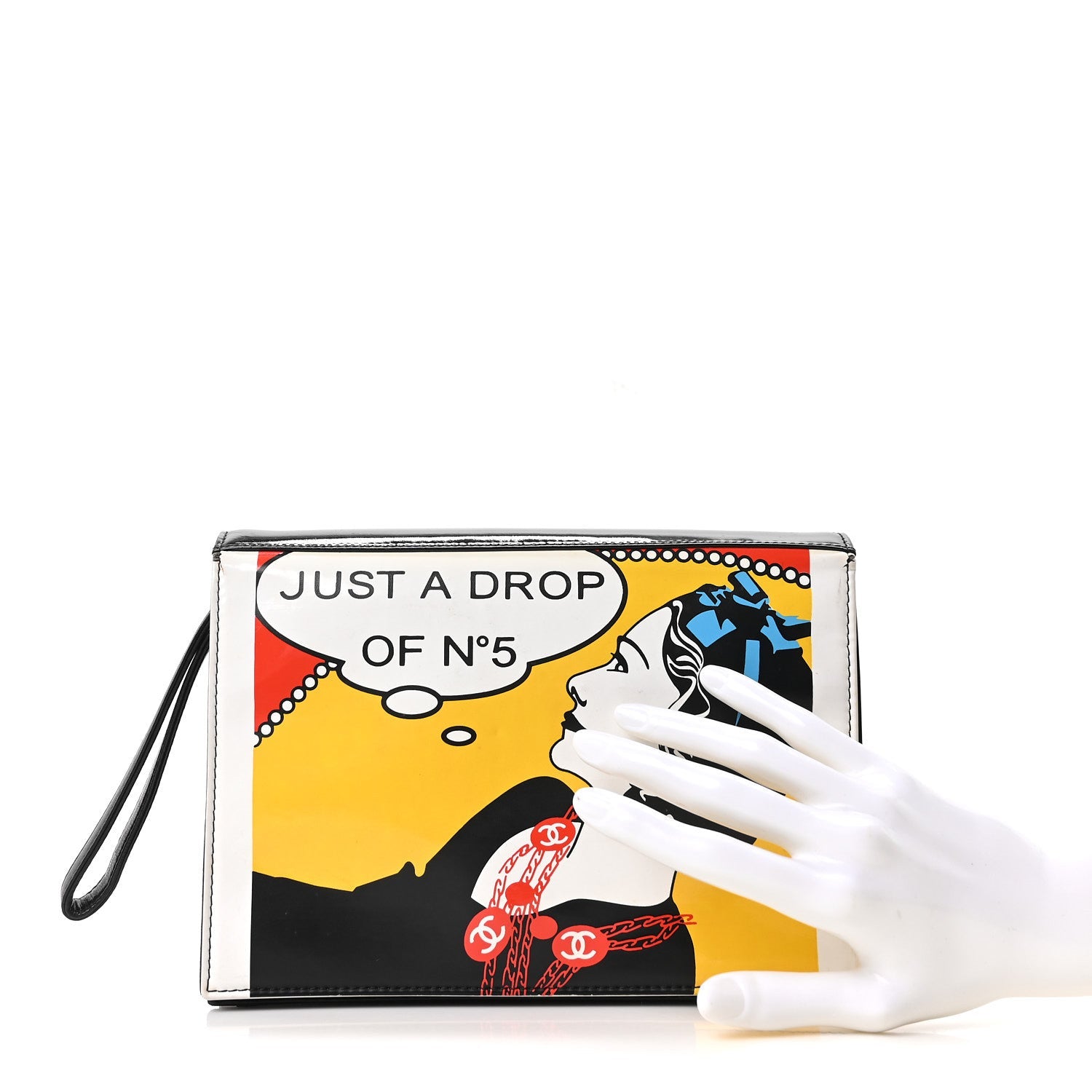 Chanel Patent Just a Drop of N°5 Comic Coco Clutch