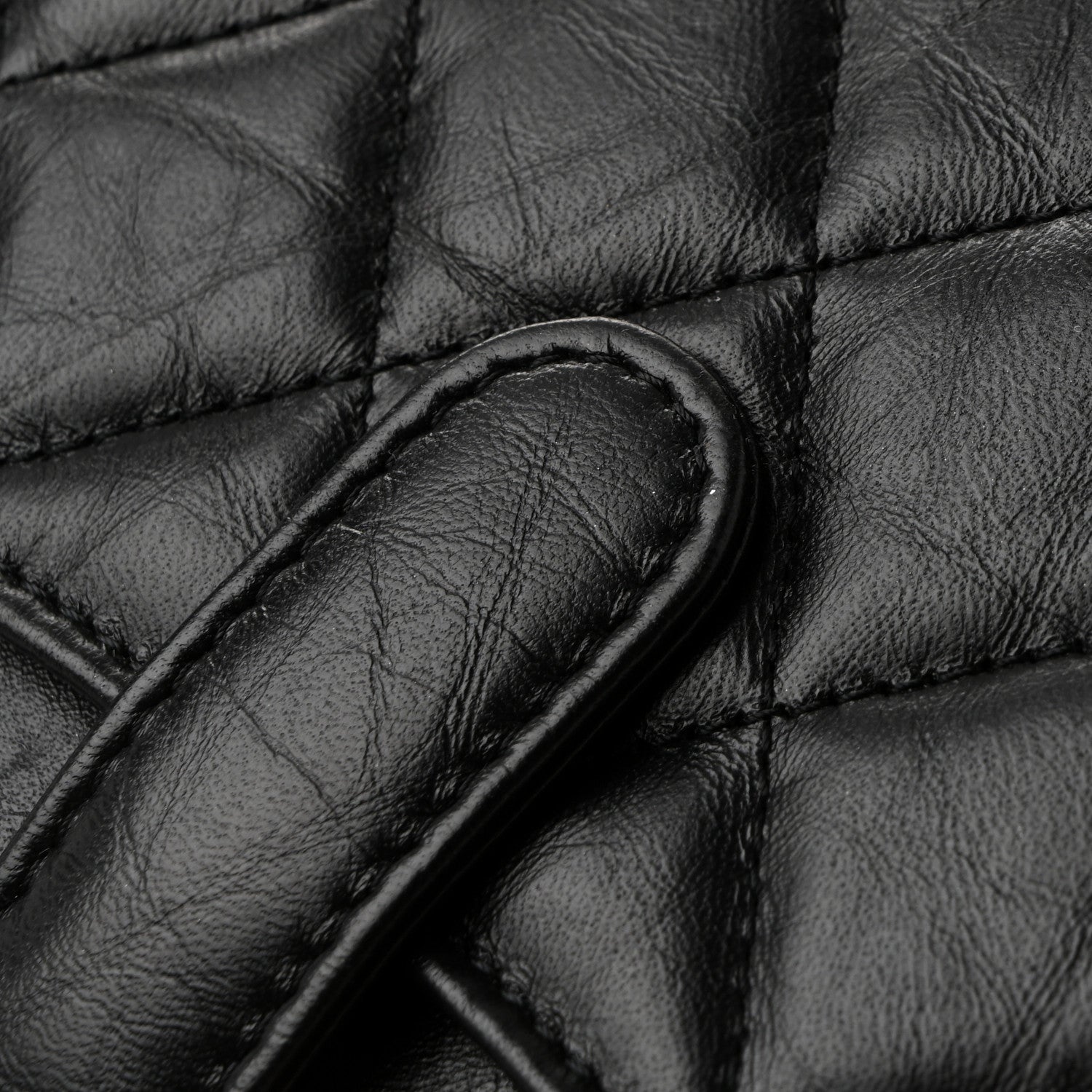 Chanel Aged Calfskin Quilted 2.55 Reissue Pouch With Chain Handle Black