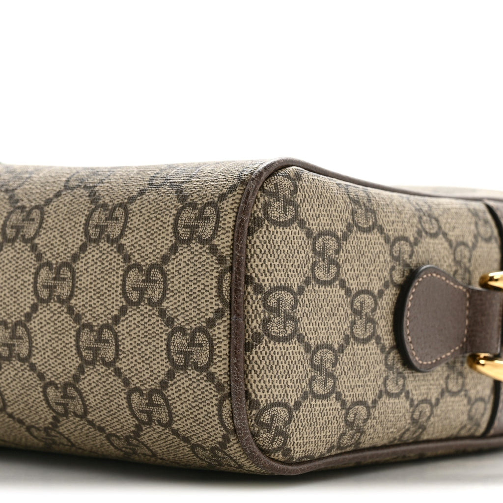 Gucci GG Supreme Monogram Web Small Ophidia Shoulder Bag Brown