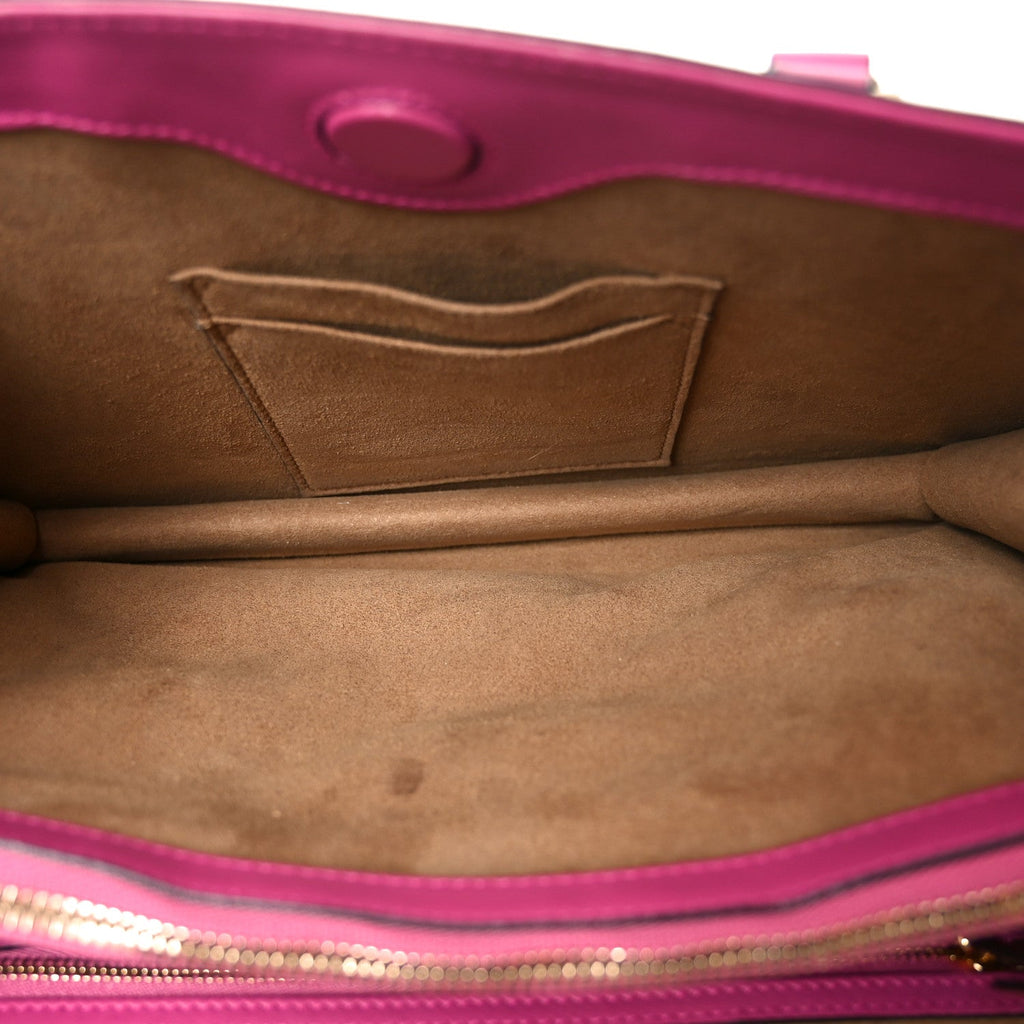 Gucci Calfskin Small Top Handle Bag Hibiscus Red New Rosette