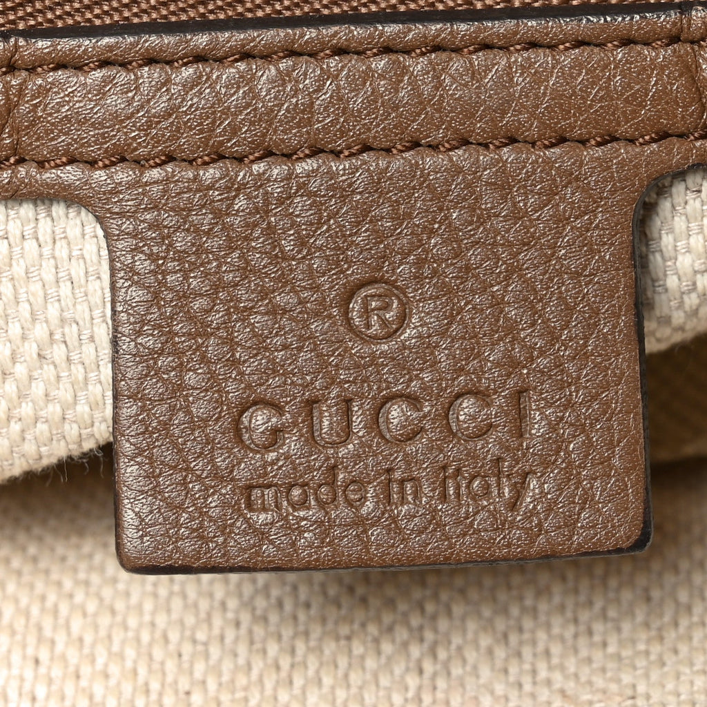 Gucci Pebbled Calfskin Medium Soho Chain Shoulder Bag Maple Brown