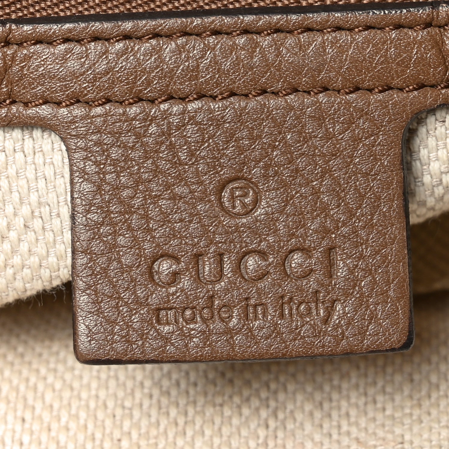 Gucci Pebbled Calfskin Medium Soho Chain Shoulder Bag Maple Brown