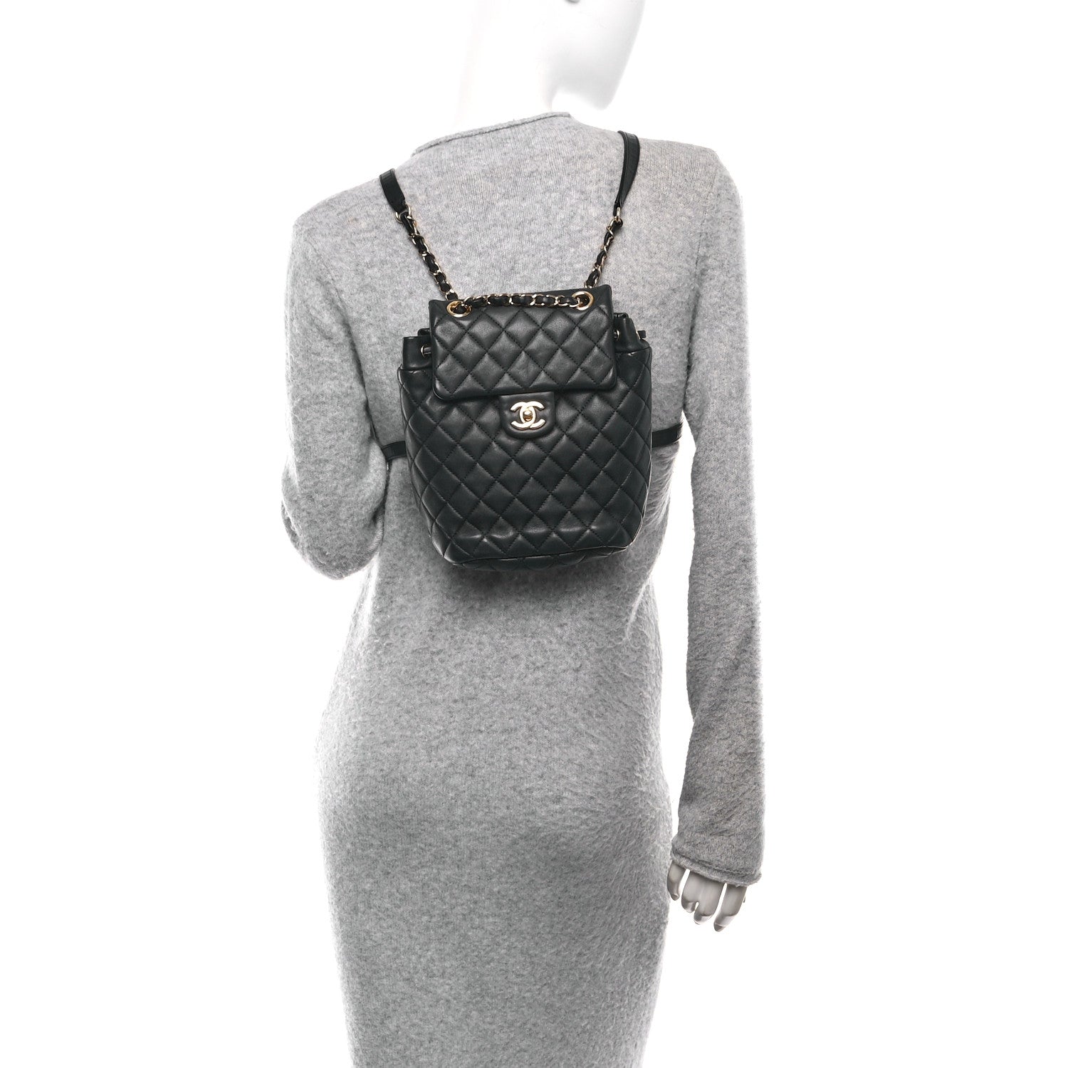 Chanel Calfskin Quilted Mini Urban Spirit Backpack Black