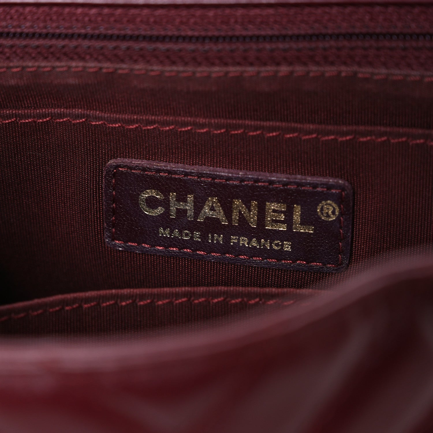 Chanel Calfskin Chevron Quilted Top Handle Flap Red