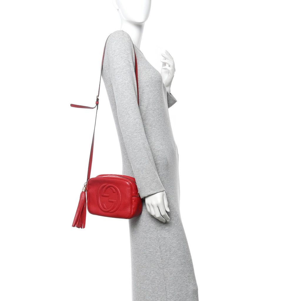 Gucci Pebbled Calfskin Small Soho Disco Bag Vibrant Red