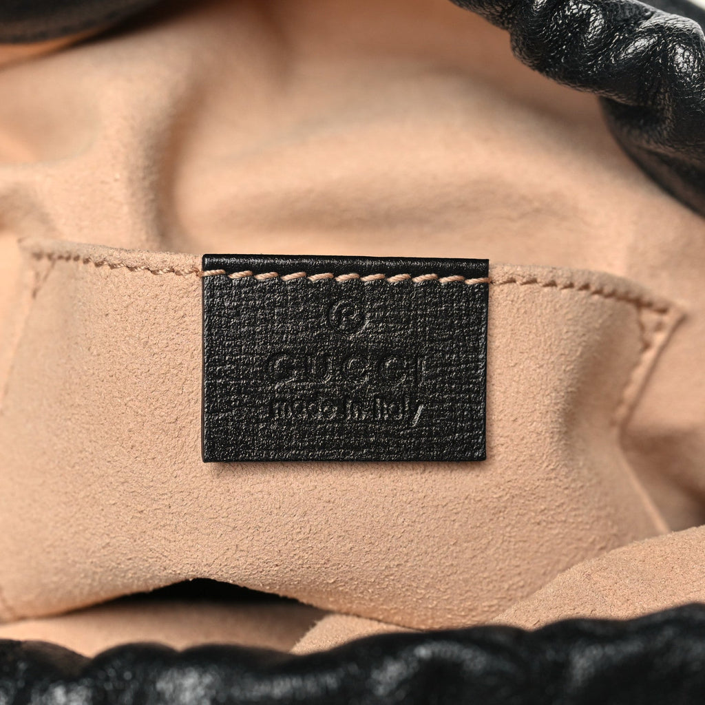 Gucci Azalea Sakai Calfskin Horsebit 1955 Drawstring Bucket Bag Black