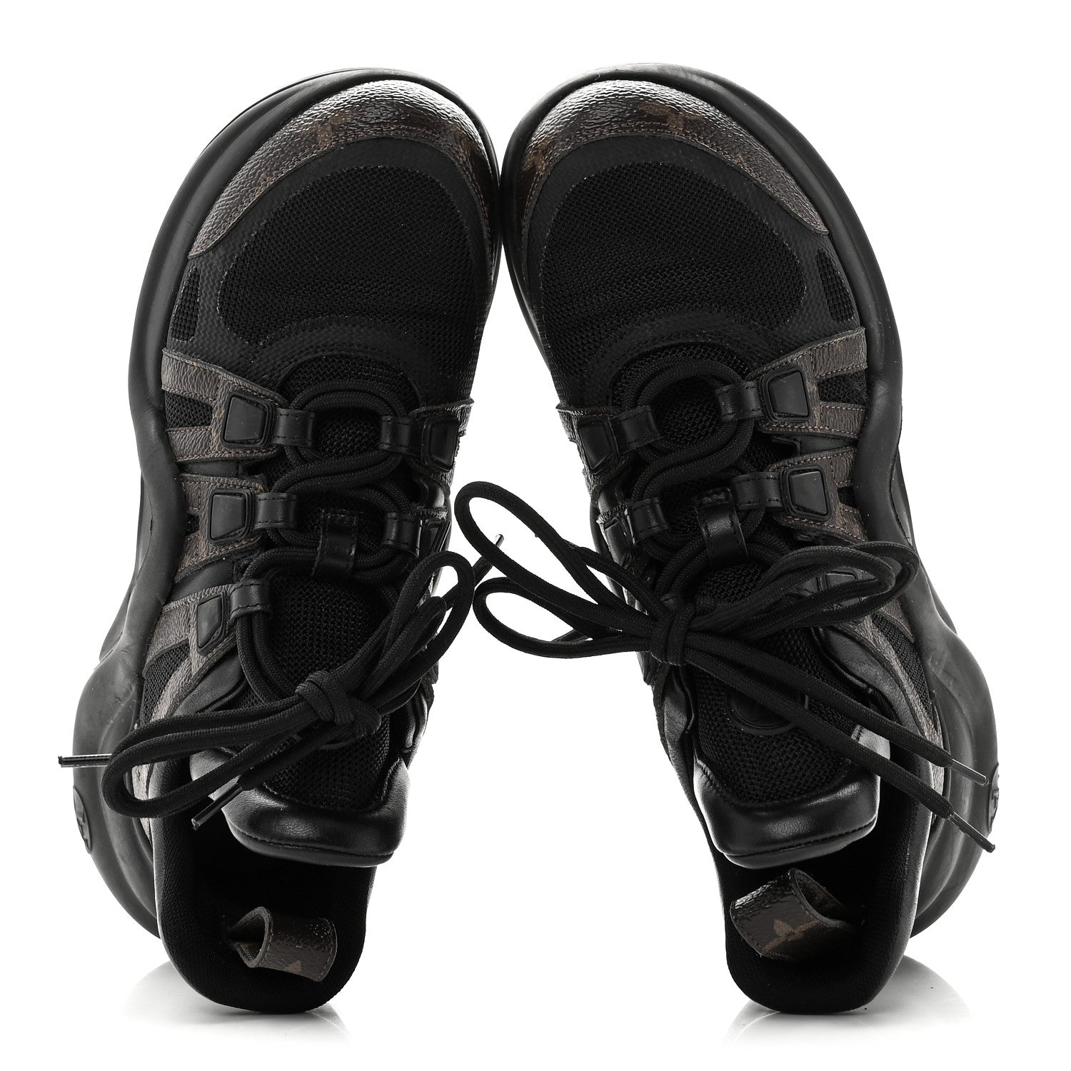 Louis Vuitton Calfskin Patent Monogram LV Archlight Sneakers 38 Black