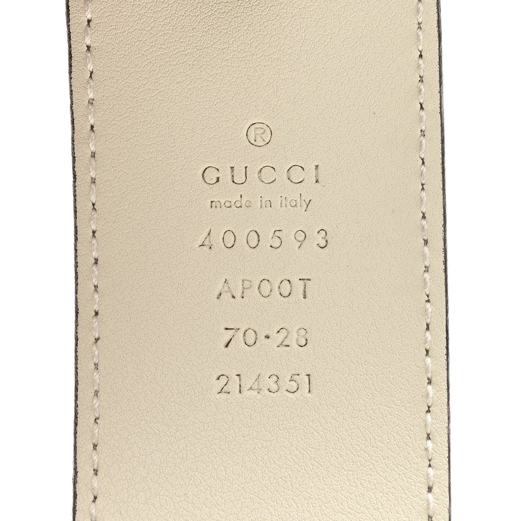 Gucci Calfskin Double G 40mm Belt 70 28 Mystic White