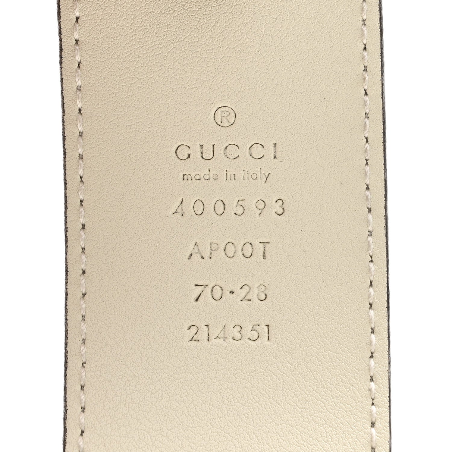 Gucci Calfskin Double G 40mm Belt 70 28 Mystic White