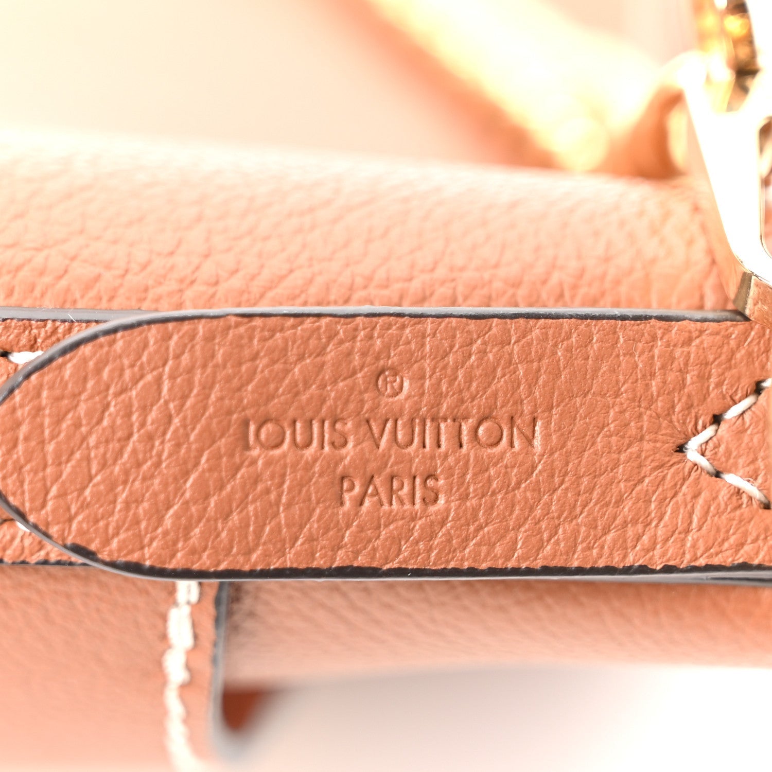 Louis Vuitton Calfskin Lock and Walk Bucket Cognac