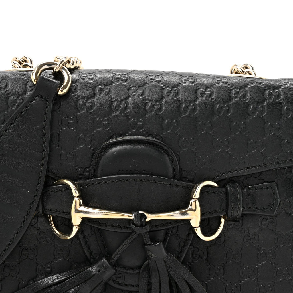 Gucci Microguccissima Mini Emily Chain Shoulder Bag Black