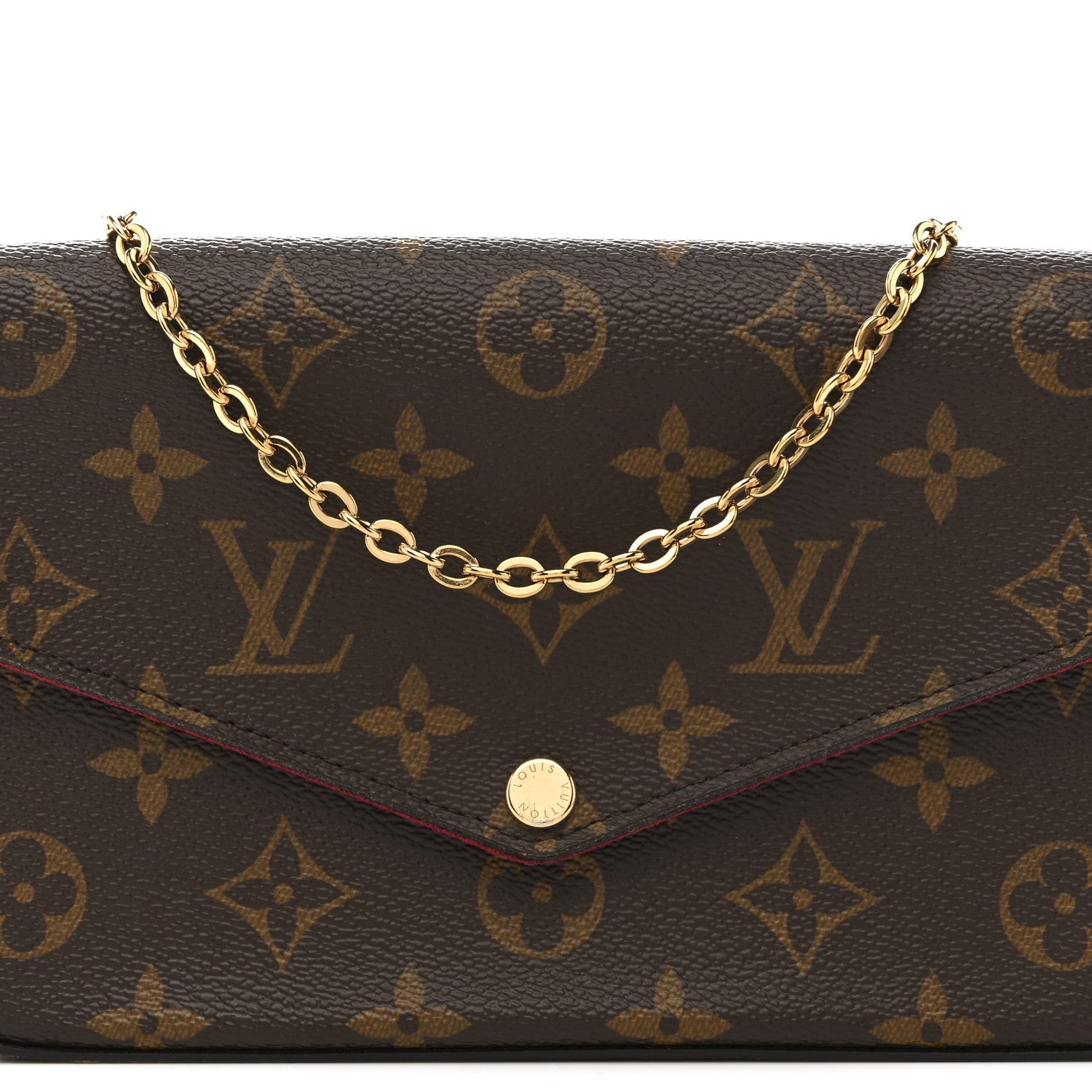 Louis Vuitton Monogram Pochette Felicie Chain Wallet Fuchsia