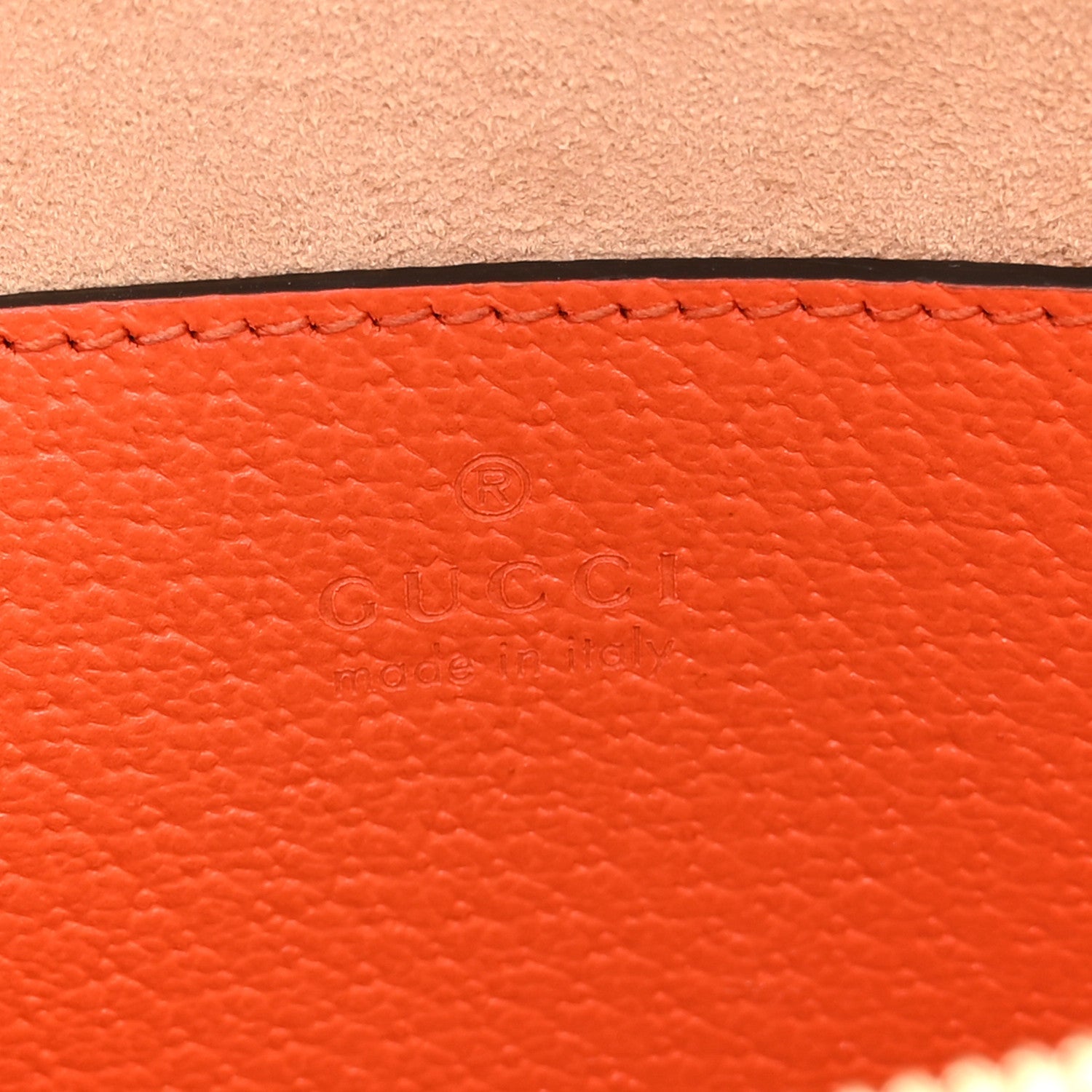Gucci Textured Dollar Calfskin Mini Diana Dome Tote Bag Deep Orange Spicy Cyclamin